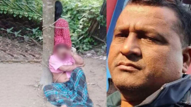 প্রবাসীর স্ত্রীর সাথে অনৈতিক সম্পর্কের সময় বিএনপি নেতাকে ধরে গাছে বেধে রাখলেন